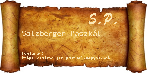 Salzberger Paszkál névjegykártya