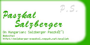 paszkal salzberger business card